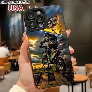 Motorcycle Pattern Phone Case, Shockproof Phone Protective Cover, Phone Accessory Compatible with iPhone 11 12 13 14 15 Pro Max XR XS Max Protection Protector
