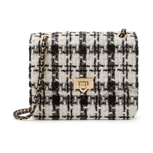 Charles & Keith Quilted Chain Crossbody Bag in PU Leather for Women