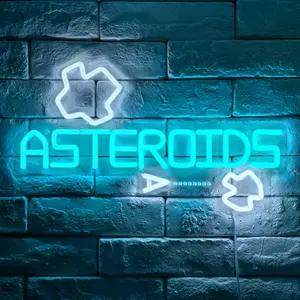 Asteroids Neon LED Sign for Wall Decor Official Licensed Retro Gaming LED Wall Art for Arcade Game Room Decor Steamer Backdrop Gamer Gifts (16" x 9")