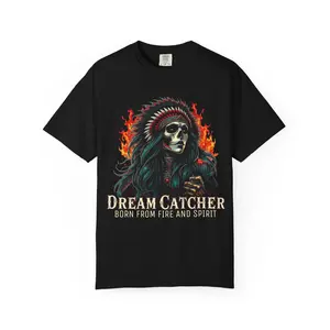 Dream Catcher Skull in Headdress T-shirt | Born From Fire and Spirit