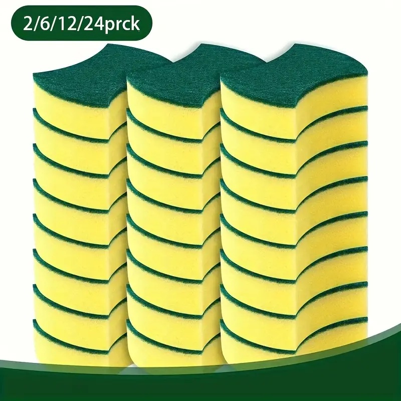 2/4/6/12/24pcs, Multifunctional Cleaning Sponge, Double-sided for Home Cleaning