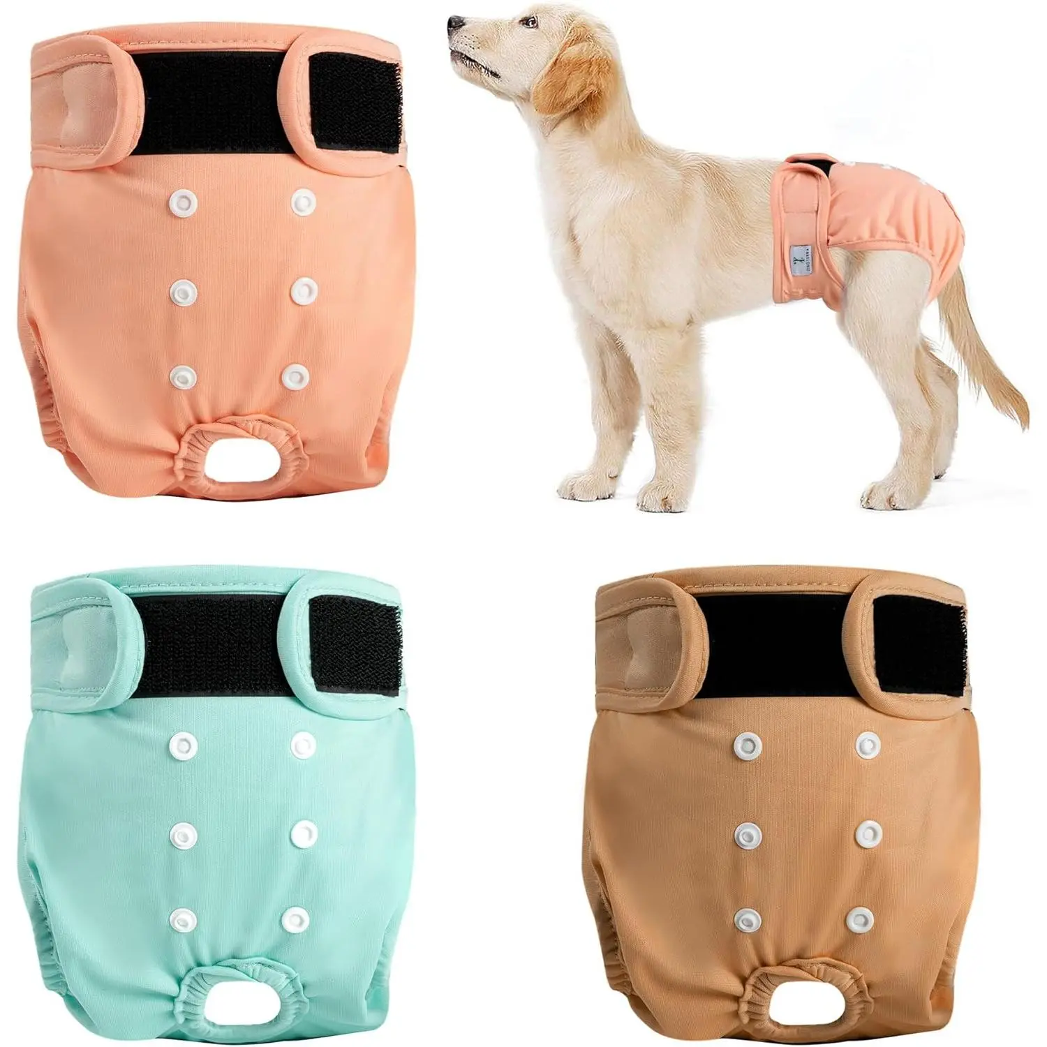 3Pack  Female  Diapers, Washable Diaper for Doggie,Highly Absorbent  Diaper,Adjustable Leakproof Puppy Diapers Skirt for Heat,,Period Doggy Nappies XL
