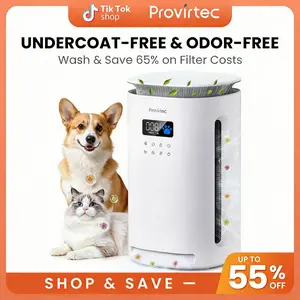 Provirtec Pawtent Pet Air Purifier for Home, Suck up Floating Cat Dog Hair & Dander, H13 True HEPA Washable Filter for Odor Eliminator, Perfect for Multi-Cat Households