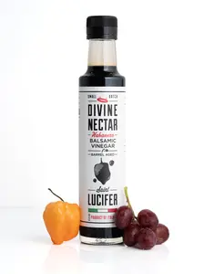 Saint Lucifer, Divine Nectar - Habanero Infused Balsamic Vinegar, 8.5oz - 250ML | Gluten Free, Sugar Free, Vegan, Vegetarian