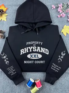 Property Of Rhysand Embroidered Shirt, Night Court Sweatshirt, Acotar BookTok Sweater, Fantasy Romance Reader Gift, Bookish Crewneck