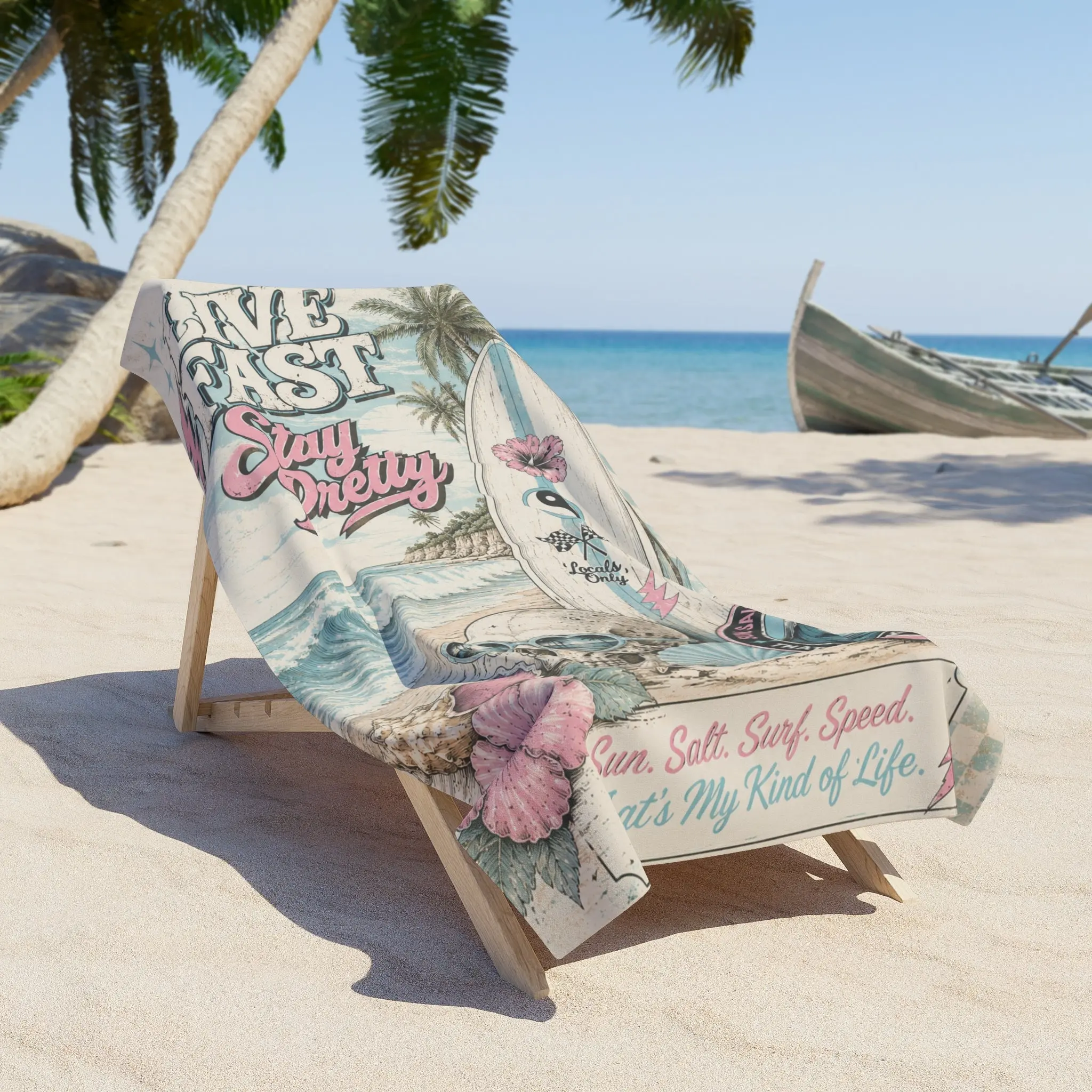 Live Fast Stay Salty Coastal Look 1-Person Outdoor Single Chair - Beach Vibes Outdoor Furniture Chair