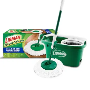 Libman Tornado Spin Mop System with 2-Gallon No-Tip Bucket & Extra Large Microfiber Head for All Hard Floors