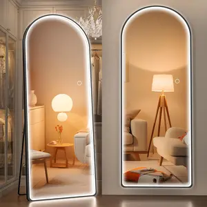65" x 22" Led Mirror, Full Length Mirror with Lights, Arch Design, Wall Mounted, Modern Style