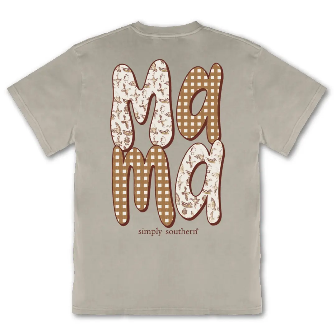 Simply Southern Ladies Mama Duck Birch Graphic T-Shirt MINWASH-MAMADUCK-BRCH