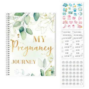 Pregnancy Journey Journal Book, 1 Count Pregnancy Diary Notebook with 3 DIY Stickers, Pregnancy Planning Notebook, Pregnancy Journal