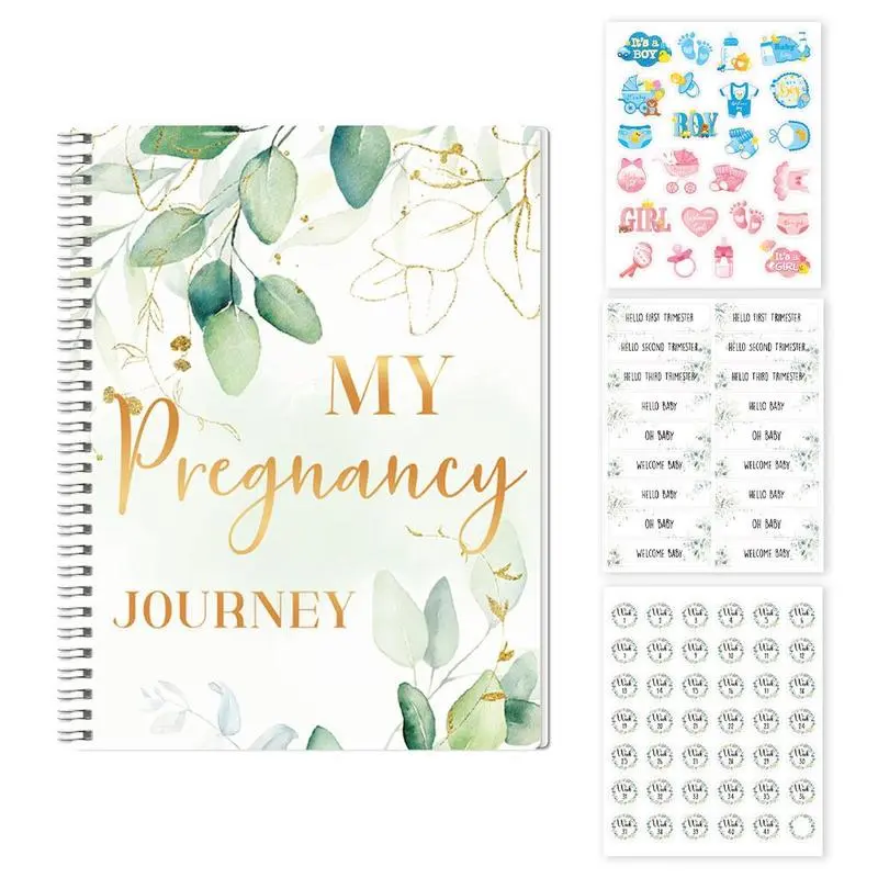 Pregnancy Journey Journal Book, 1 Count Pregnancy Diary Notebook with 3 DIY Stickers, Pregnancy Planning Notebook, Pregnancy Journal, Planner Notebook, Mom Planner