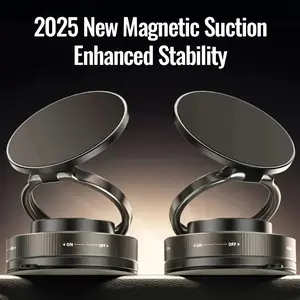Super Strong Magnetic Phone Holder, Upgraded Aluminum Alloy Material, 360 Degree Rotating Foldable Design, Vacuum Suction Cup Included, Car Magnetic Phone Holder