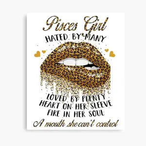 Pisces Girl Fire Soul Mouth Can't Control Birthday Party Sexy Lips Gift Canvas Print