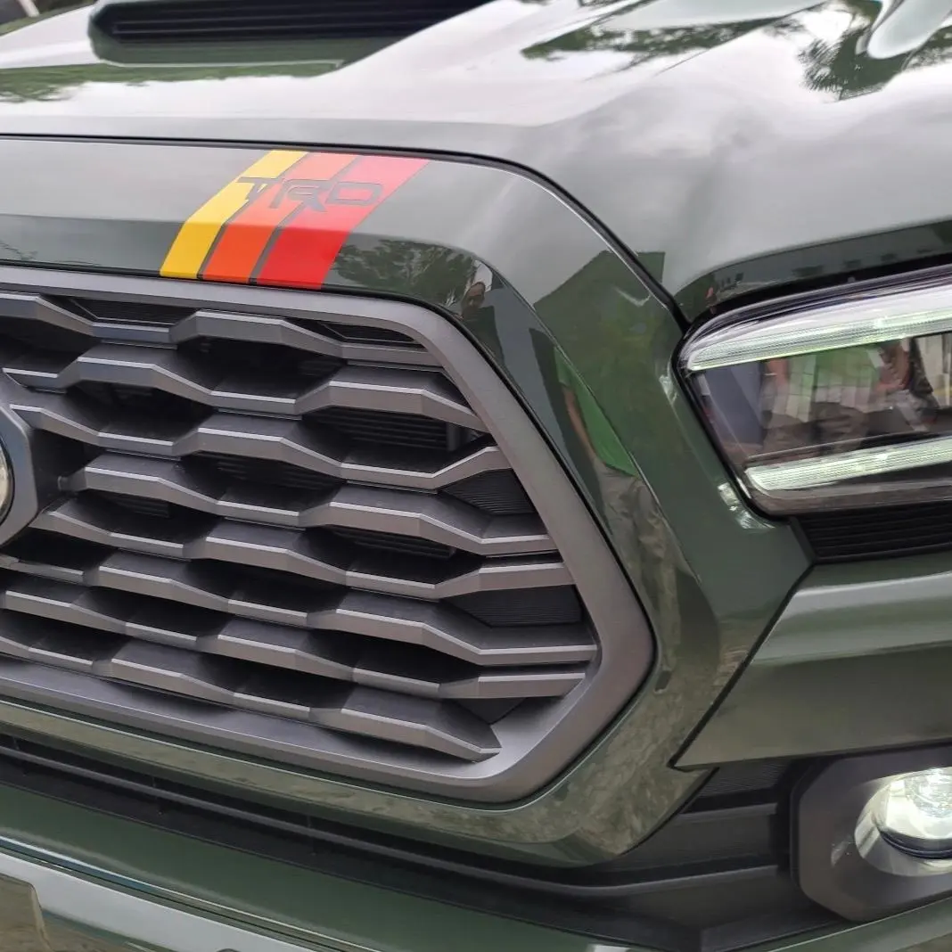 Compatible with Toyota Tacoma ,Upper Grille 3 Racing Stripe Decals TRD Insert Cutout Truck Grille Racing Stripe Decal Sticker 2016-23 Vehicle Exterior Decoration