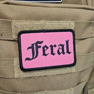 pink peral patch  removable patch 2"x3" morale patch with hook and loop backing