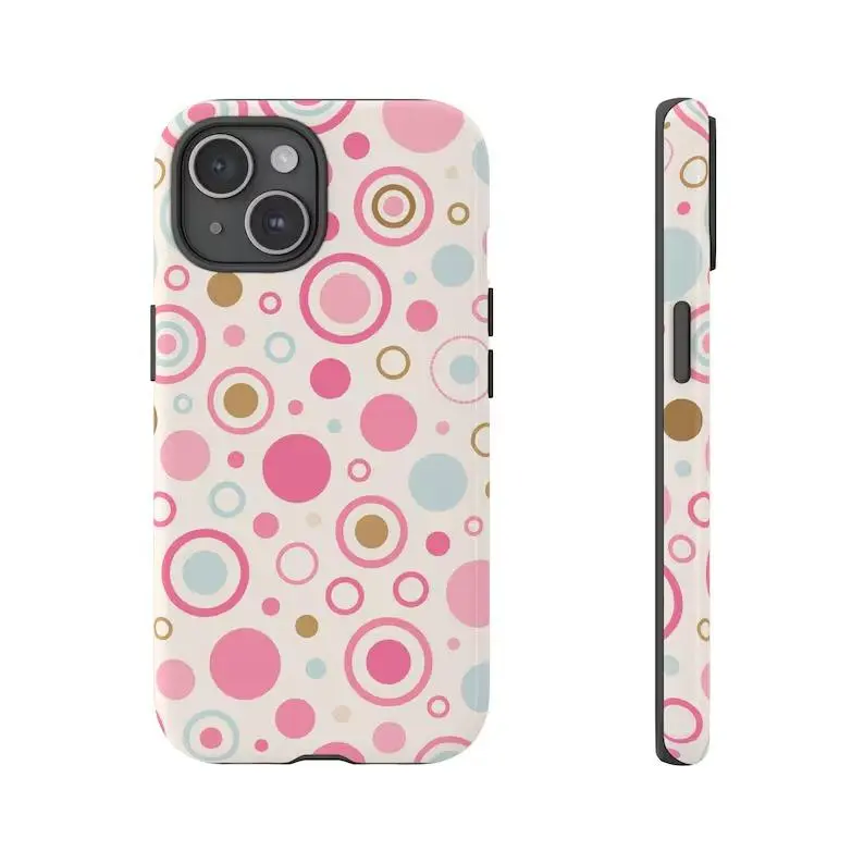 Y2K Childhood Pattern Tough Phone Case, Retro 2000s Protective Cover, Vintage Nostalgia Cellphone Shell, Cool Camouflage Device Sleeve |   Phone Case Suitable for Iphone