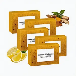 Deold 5/8pcs Turmeric & Kojic Acid Cleansing Soaps 100G Natural Extracts Gentle Nourishing Formula with Shea Butter & Olive Oil for Daily Body Cleansing