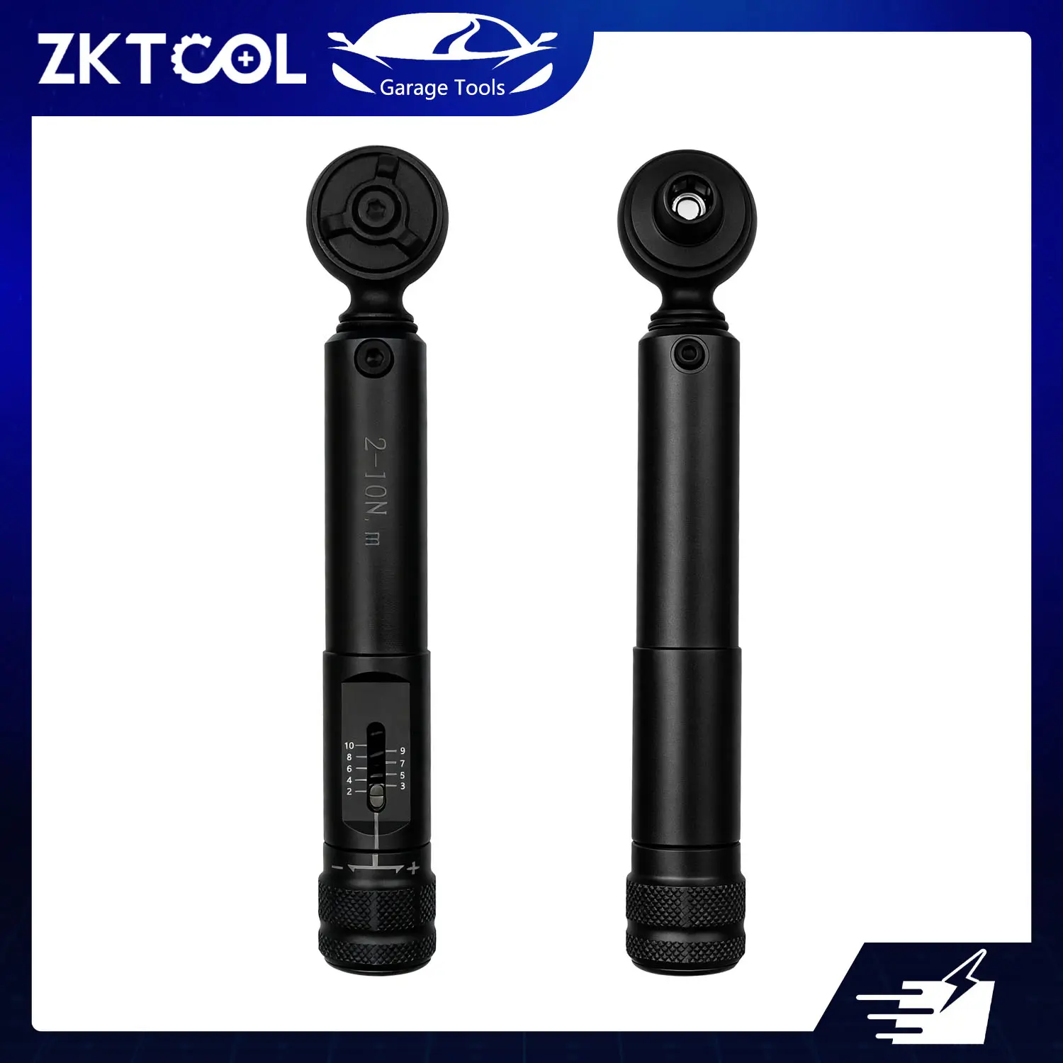 ZKTOOL 2-10 Nm Mini Preset Torque Wrench, Two-Way Adjustable Clamp Bicycle Repair Wrench, Hand Tool with Torque Indicator, Black
