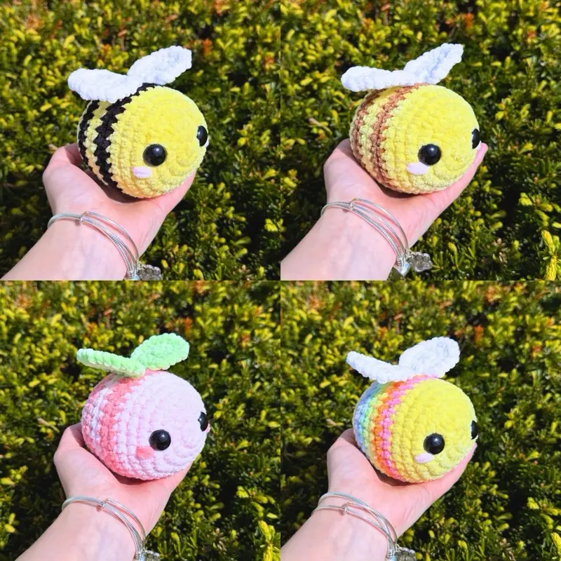 Hand-crocheted bee plushie