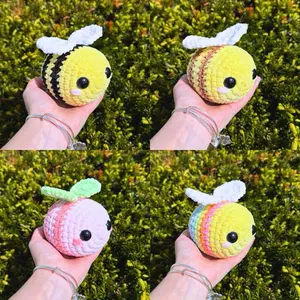 Hand-crocheted bee plushie