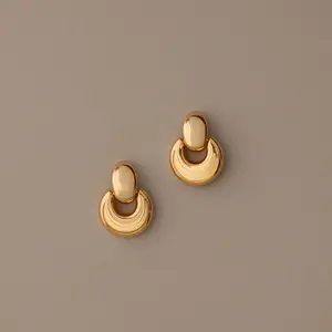 Eclipse Dome Studs by Caitlyn Minimalist - Chunky Statement Stud Earrings in Gold, Mixed Metal, & Silver - Sculptural Drop Earrings - Minimalist Jewelry - Gift for Her