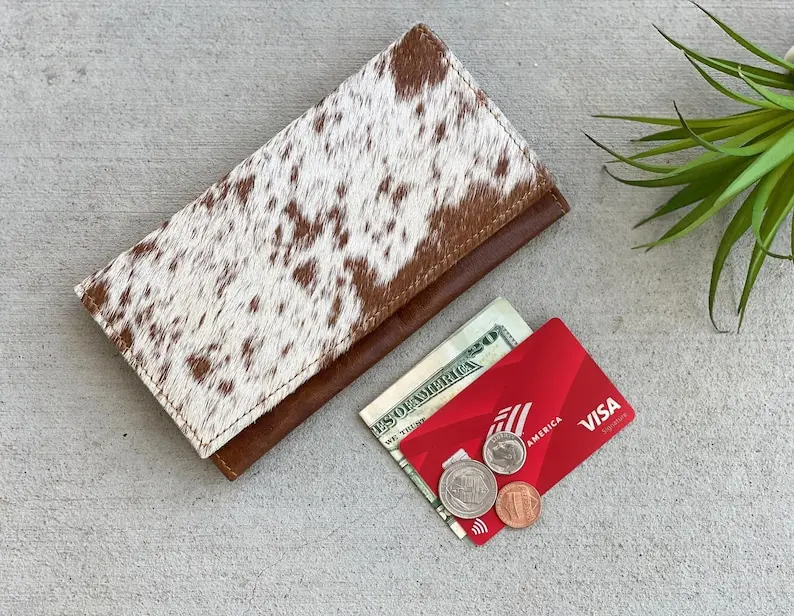 Cowhide Wallet: Western Rodeo Leather Clutch for Women