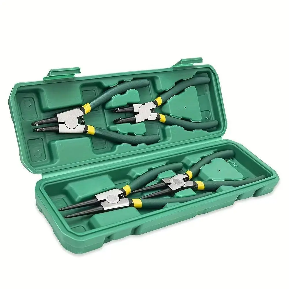 4-Piece Circlip Pliers Set, Manual 4-In-1 Snap Ring Pliers Kit, Versatile Straight & Bent Nose Pliers, Automotive Repair Pliers for Auto & Home Repair, Multi Function Pliers, Hand Tools