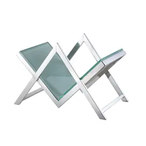 Luxe Glass and Steel Magazine Basket