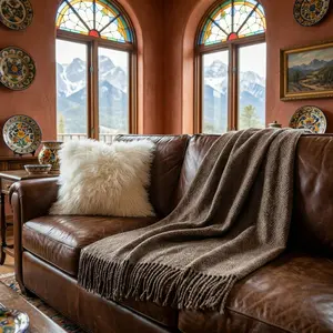 MOCHA Alpaca throw blanket