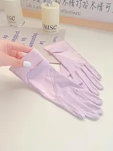 Women's Summer UV Protection Gloves Thin Ice Silk Driver Driving Cycling Outdoor Touchscreen Anti-Slip, 1 Pair