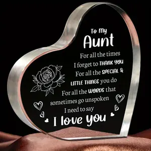 Acrylic Niece-Auntie Gifts with I Love You Auntie Keepsake, Best Gifts for Mother's Day and Christmas