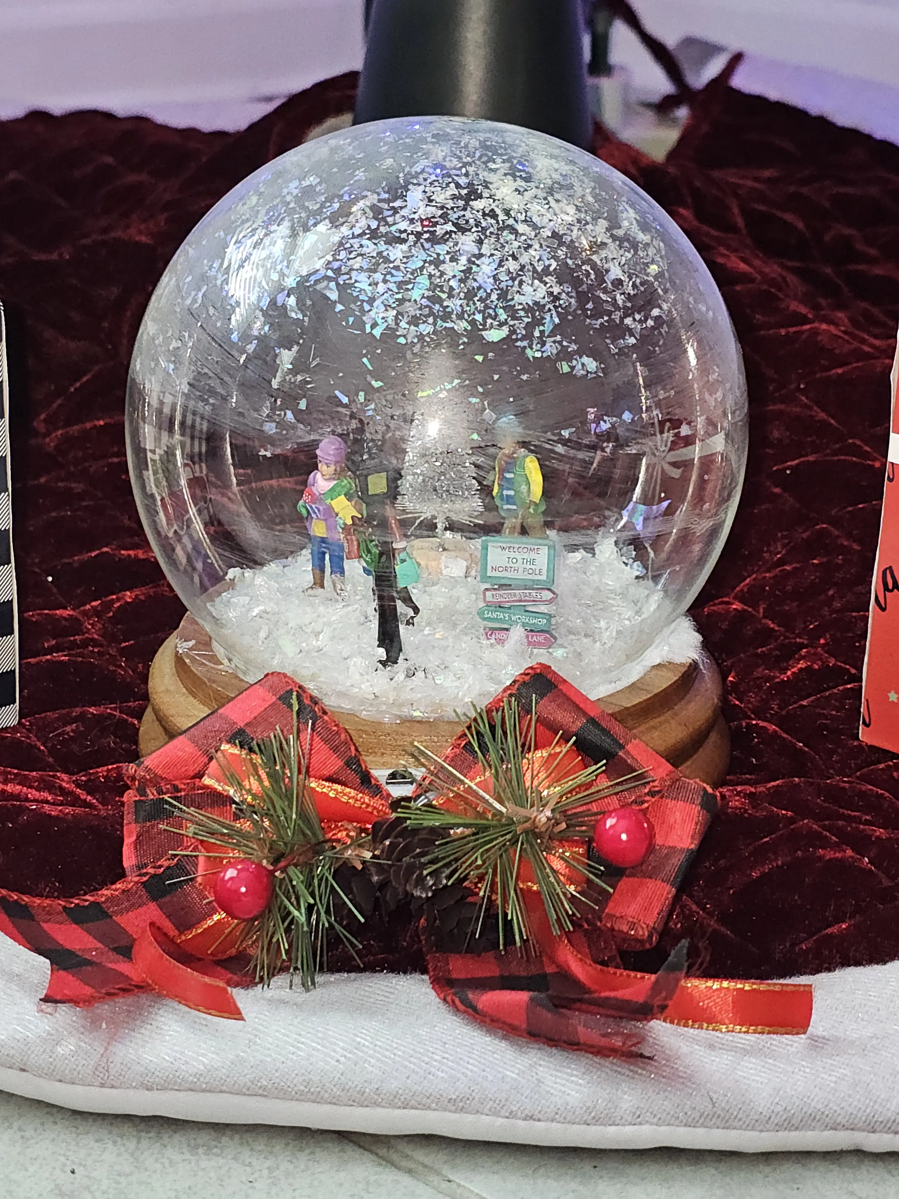 A perfect winter day at the park, homemade snow globe