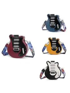 Guitar Crossbody Bag  Trendy Rock Style Quirky Purse, Festival Essential Shoulder Bag, Y2K Aesthetic Instrument-Shaped Bag