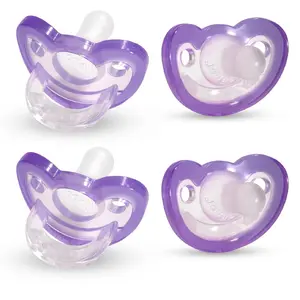 Pacifier for Newborns & Up, USA Made, Natural Shaped Orthodontic Binky, Lovingly Shared in NICUs & Hospitals Worldwide, Medical-Grade 100% BPA-Free - 0-3 Months, 4 Pack - Lavender