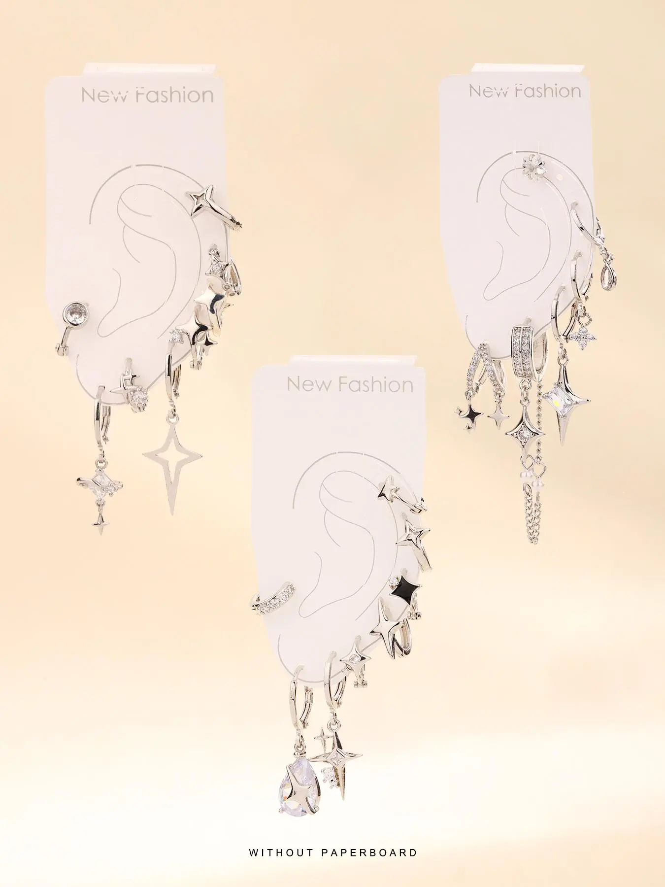 Star Design Dangle Earrings, Rhinestone Decor Earrings, High Quality Earrings Set, Fashion Jewelry for Party, Daily Clothing Decor, Trendy All-match & Exquisite Jewelry for Birthday Gift, Unique Design Earrings, Shining Earrings
