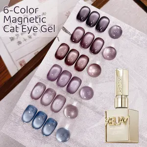 1Pc Cat Eye Nail Polish 6 Colors 15ml Reflective Cat's Eye Magnetic Nail Gel Soaking UV LED Gel Salon Female Nail Art Tools Fashion Holographic Nail Art