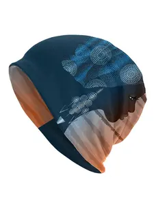 Unisex African Tribal Funky Beanie - Knitted Polyester and Elastane Soft Fashion Bonnet with Unique Patterns