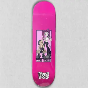 DOLL PARTS Skate Deck - Pink Variant - 8.00-8.25 - 7 ply maple deck - Y2K girl cartoon design
