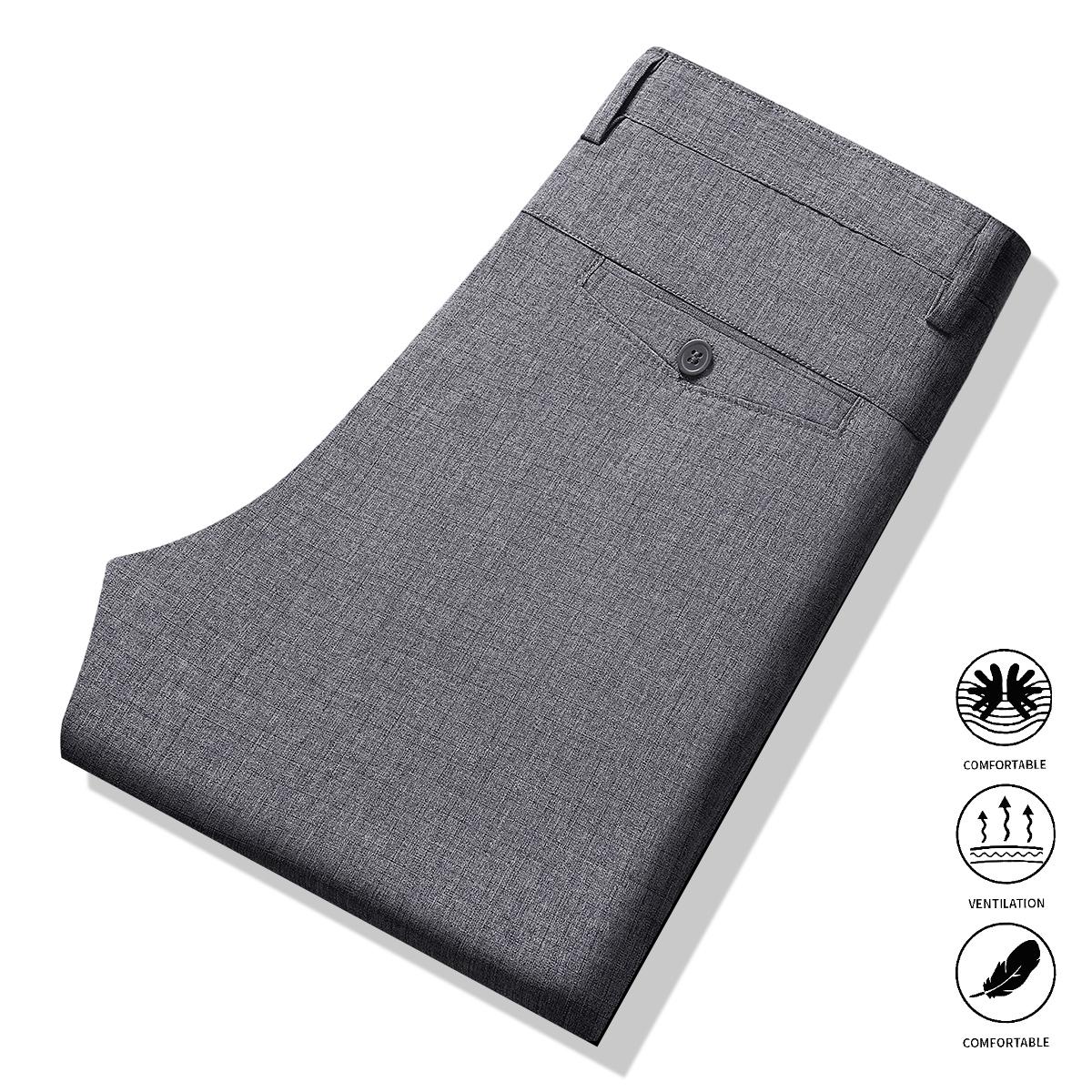 2-pack men’s casual pants, solid color, suitable for office and everyday wear; men’s dress pants, men’s long pants, men’s trousers, business pants