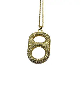 Luxe Sun Kissed Gold Floating Poptab Pendant Necklace by Tab~ulous