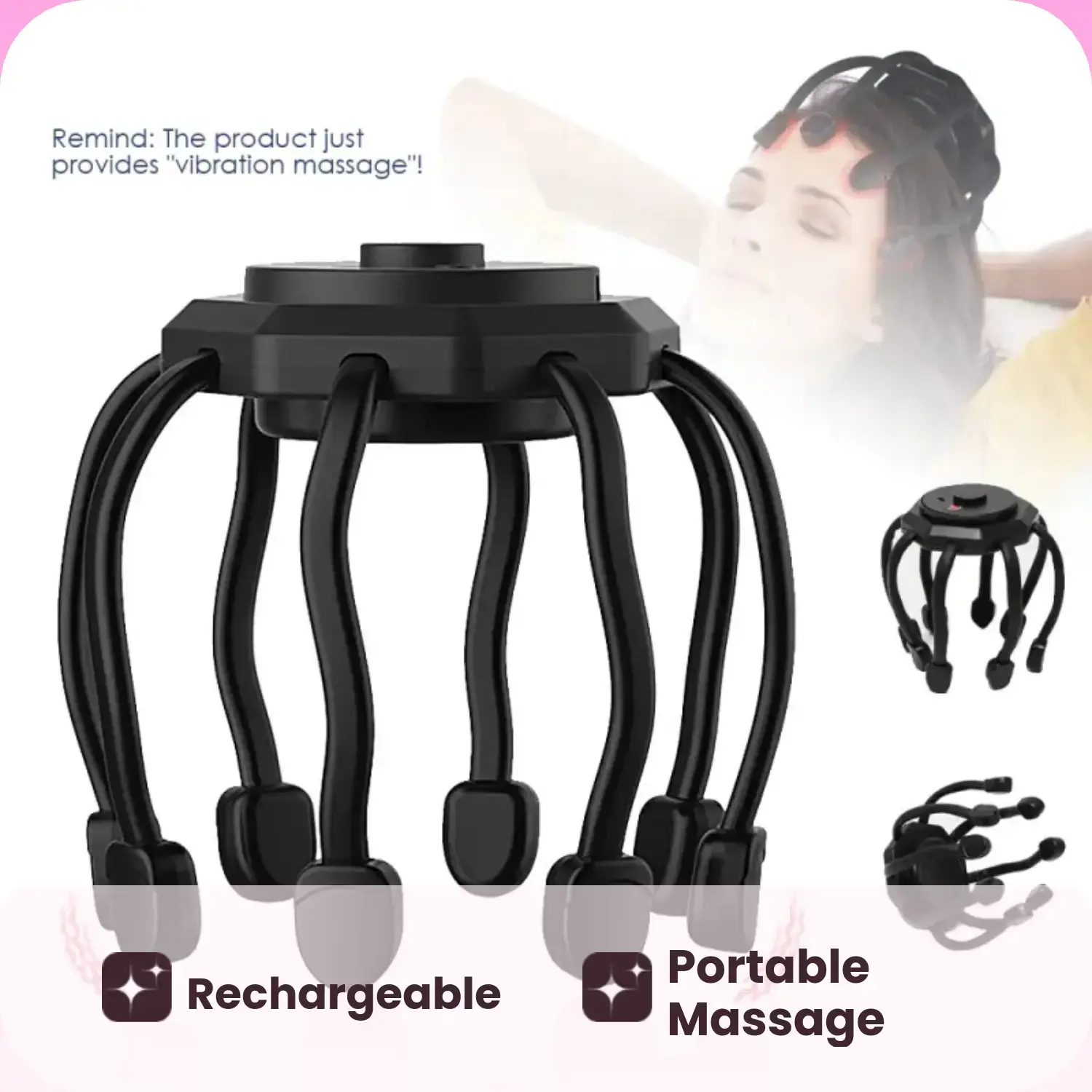 Electric Smart Head Massager, Rechargeable Scalp Massager, 3-Speed Vibration Massage, Portable Home Head Massage Tool - TikTok Shop Electric Smart Head Massager, Rechargeable Scalp Massager, 3-Speed Vibration Massage, Portable Home Head Massage Tool - TikTok Shop