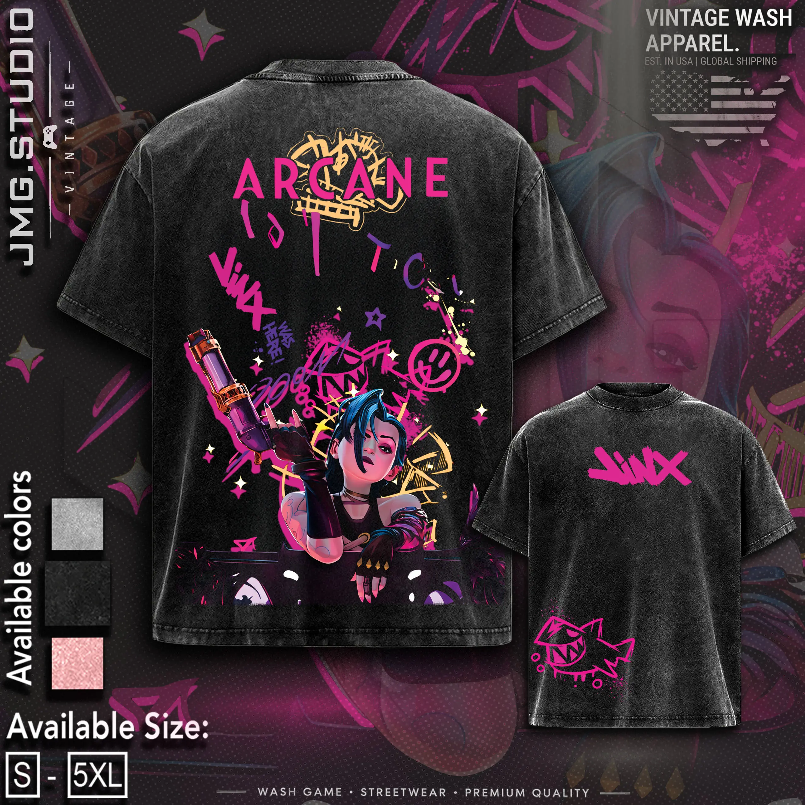 Arcane| Jinx × Powder | Pitfighter Hoodie Anime Streewear Men'S And Women's Sports wear, Long Sleeved Pullover Tops Clothing Menswear Cotton Unisex man merch