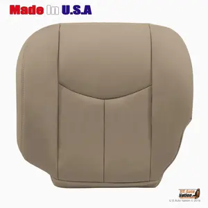 2003 - 2007 Chevy Silverado GMC Sierra Driver Bottom Genuine Leather Seat Cover Med Neutral Tan