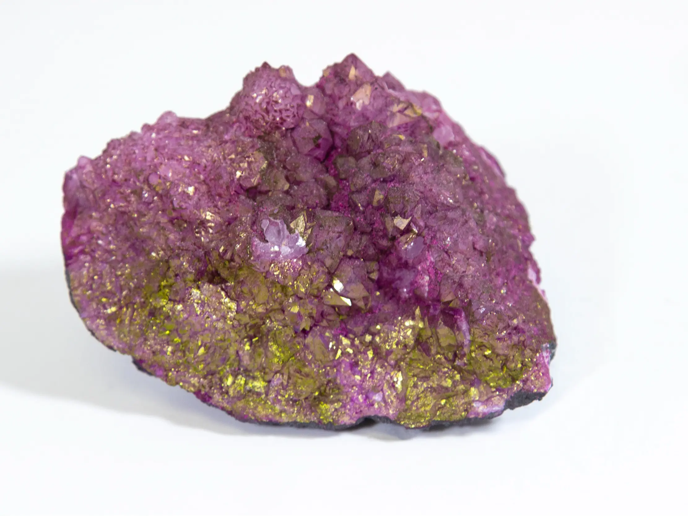 Purple Dyed Opened Moroccan Geode Half With Bits of Gold (Large) (Individual Piece)