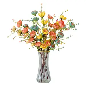 Luxury Realistic Artificial Azalea , High-End Faux Floral Decor for Living Room & Dining Table, Premium Fake Flower Arrangement hibiscus