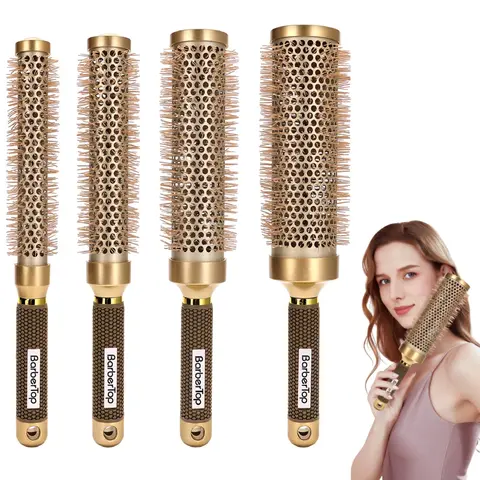 Hair Brush For Blow Drying, Blow Drying & Styling Roller Brush for Blow Drying, for Women, Volume & Shine, Brown, Hair Brush for Thick Hair