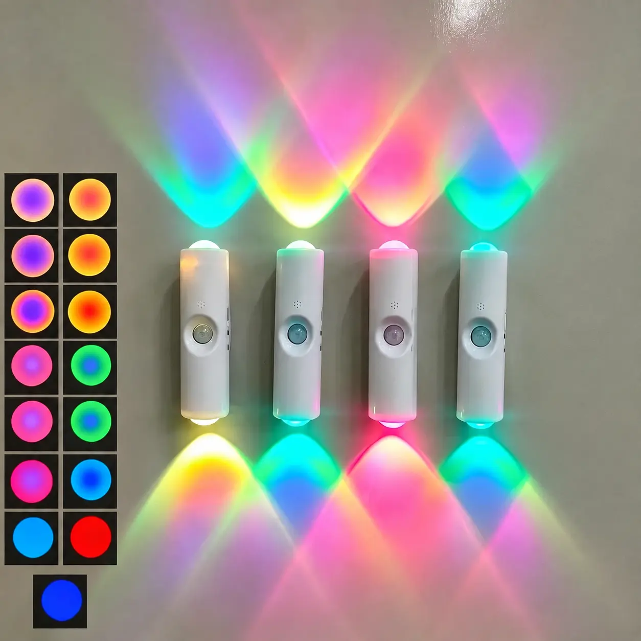 USB Rechargeable Smart LED Motion Sensor Night Light - Adjustable RGB, Dimmable Magnetic Wall/Step Lamp for Home, Dorm Room, Bedroom, College Dorm Decor, Room Decorations, Led Lights Bedroom