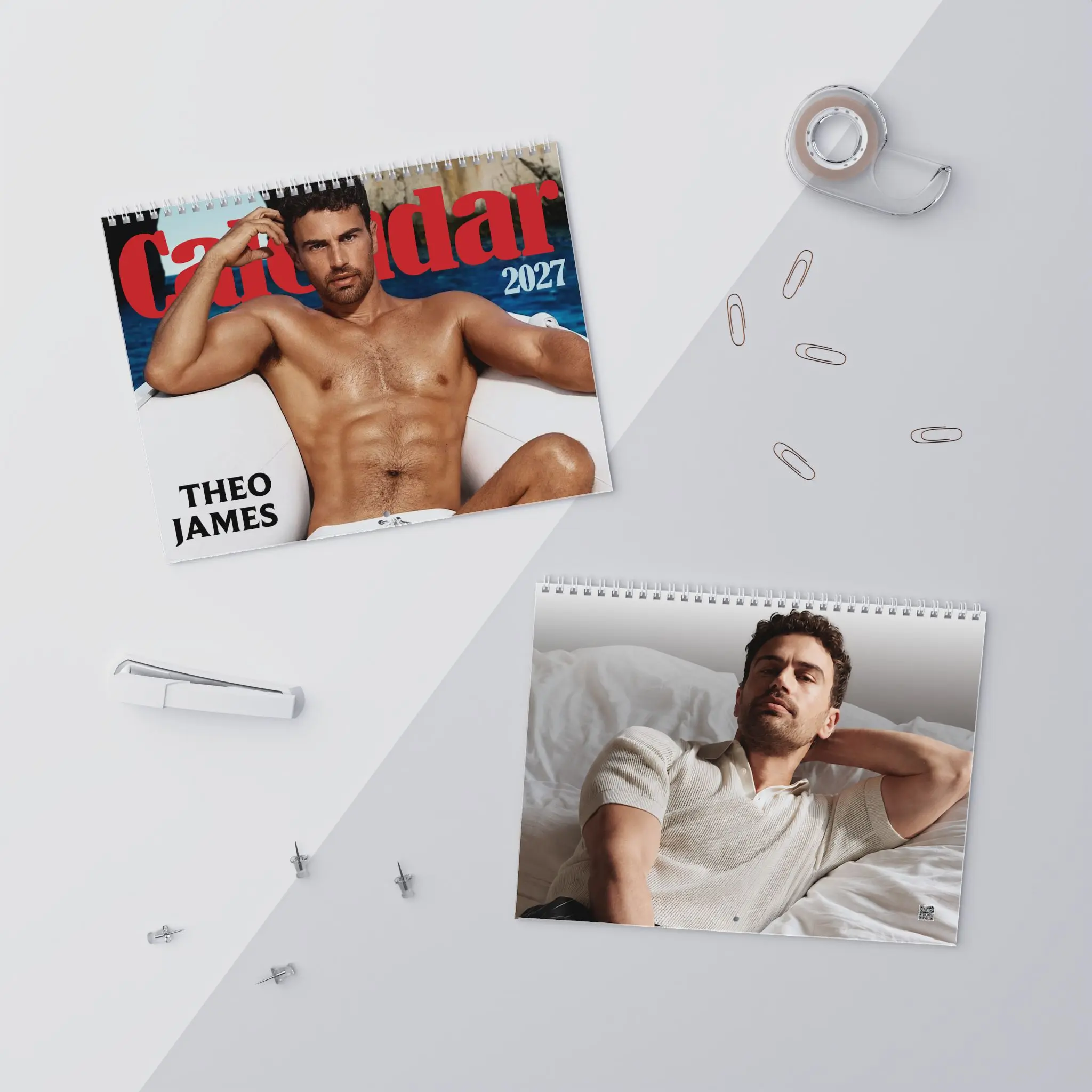 Theo James Calendar 2027, Fan Art Calendar | Actor Poster 2027 | SPN fans | Gift for Movie Fans-US holidays