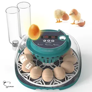 Sivora™ 12/18 Egg Incubator with Automatic Turner, Digital Temperature and Humidity Display, and Built-in Egg Candler