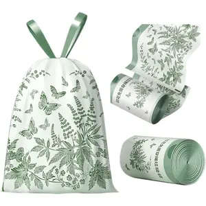 6-8 Gallon Small Trash Bags No-Tearing Drawstring 1.1 Mil Thick - 50Count for Bathroom Kitchen Toilet  Office and Bedroom